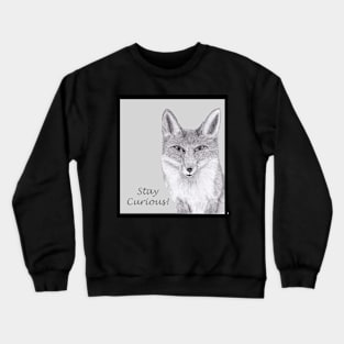 Curious Fox Pencil Drawing Crewneck Sweatshirt